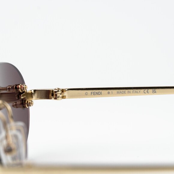 Fendi FIRST CRYSTAL Men Sunglasses Gold Violet Oval FE4075US 30Y AUTHENTIC - Picture 8 of 12